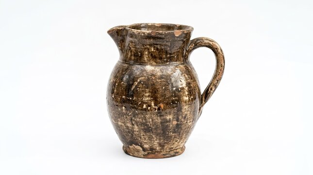 old jug isolated on white