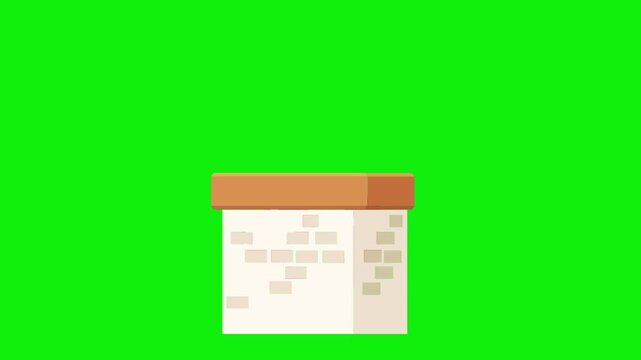 Festive Santa Claus Peeking Out of Chimney with Gift Box