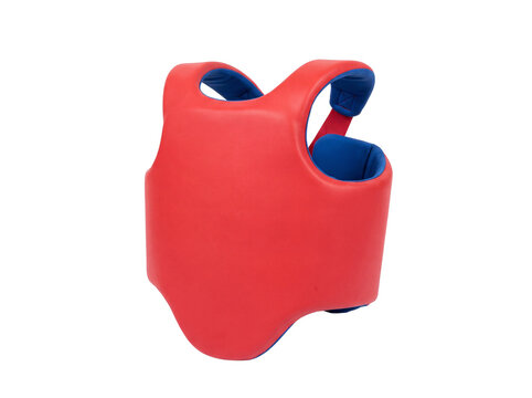 Red taekwondo chest protector isolated on transparent background