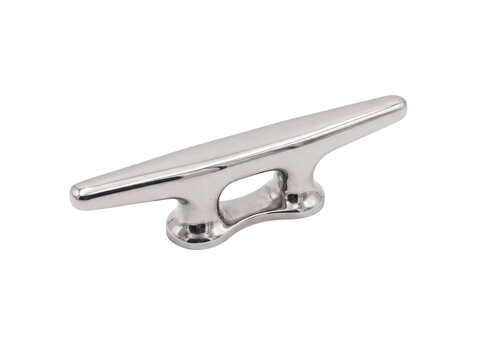 Stainless steel boat cleat isolated on transparent background