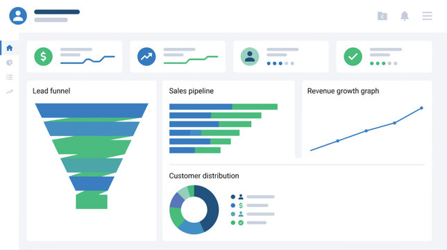 Business Analytics Dashboard Showcasing Revenue and Customer Trends.