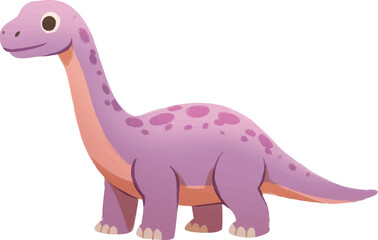 Cute Brachiosaurus Dinosaur Cartoon Illustration © carnadiri