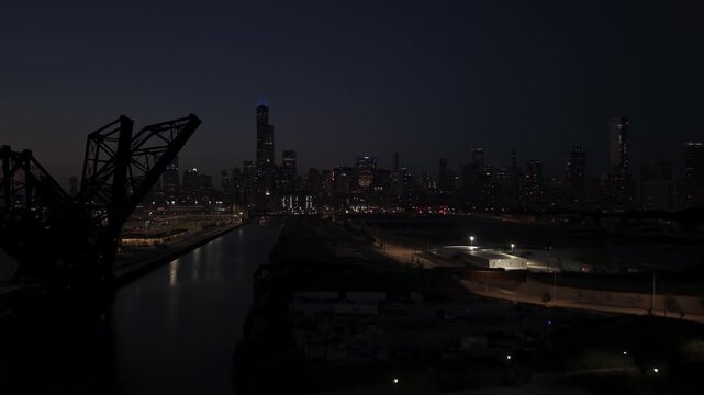 Chicago skyline at night - Taken from Chinatown on Aug 22nd, 2026
