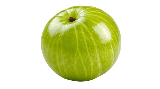 Fresh whole amla fruit with realistic texture and clean edges, isolated PNG on transparent background
