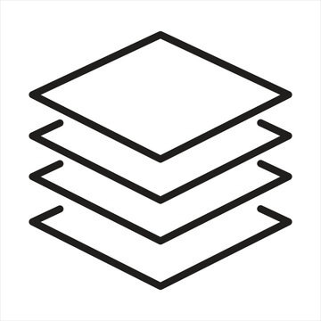 Stacked isometric layers pages vector line icon with isometric document database structure software application