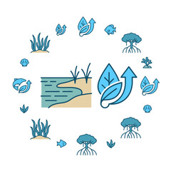 Obraz premium Environment Ecosystem Illustration for Sustainable Growth and Balance