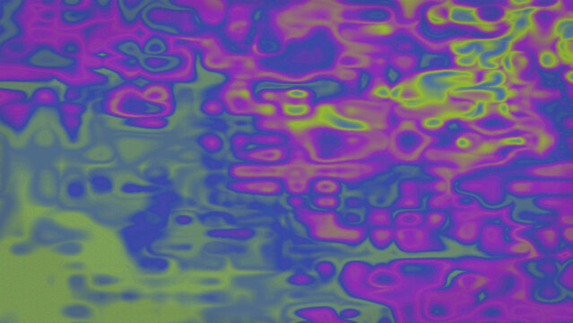 Vibrant psychedelic abstract art depicting swirling patterns of intense magenta purple electric blue and neon green creating a chaotic yet mesmerizing visual texture perfect for digital design