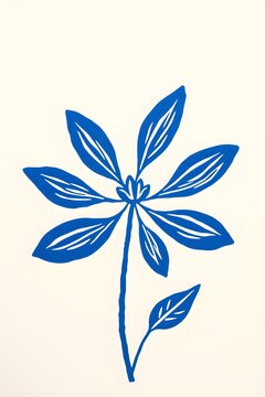 abstract floral flower lino cut design art background