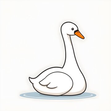 white swan illustration vector on a isolated background