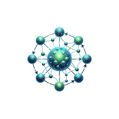 Obraz premium Abstract Network Structure Isolated on Transparent Background