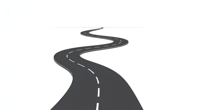Curved Road to Horizon Travel Adventure and Future 