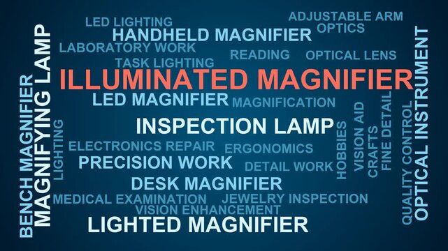Illuminated Magnifier Word Cloud
