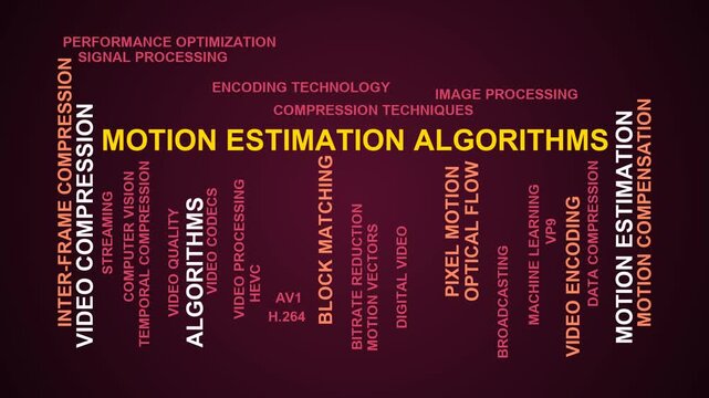 Motion Estimation Algorithms Word Cloud