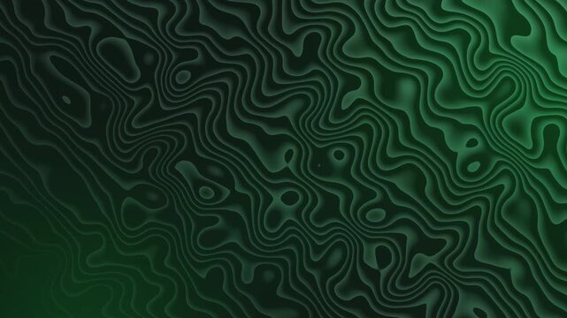 Abstract dark green wavy lines form rippled fluid patterns in modern digital art suitable for backgrounds, posters, and contemporary designs.