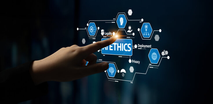 A depiction of ethical issues in technology, emphasizing the balance between innovation and responsibility, including privacy and legal aspects in modern deployments. Tessel