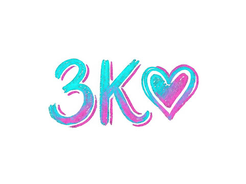 Colorful 3k milestone heart celebration design