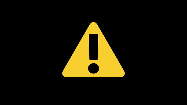 Warning Exclamation Mark Icon, Yellow Triangle Alert Motion Graphics