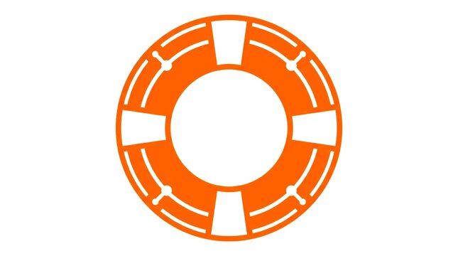Life ring buoy icon for emergency water rescue and maritime safety compliance.