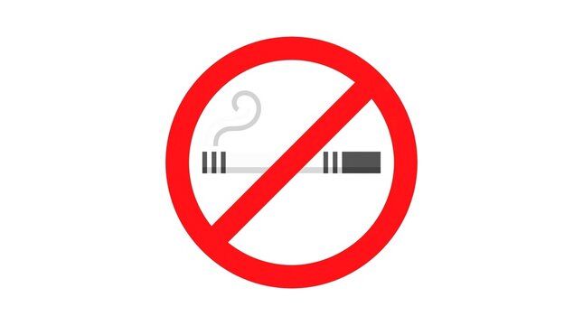 No smoking sign icon representing a smoke-free workplace and fire prevention rules.