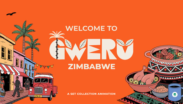 Welcome to Gweru Zimbabwe cityscape illustration