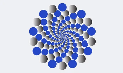 Fototapete 3D Blue and Silver 3D Circular Spiral Tunnel Abstract Geometric Background  © Nazish