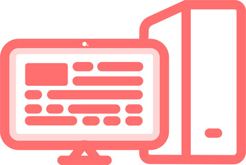 Fototapeta premium Desktop Computer and Monitor Icon Illustration