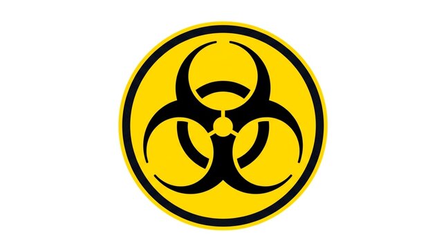Biohazard warning symbol icon for marking biological waste and infectious material hazards.