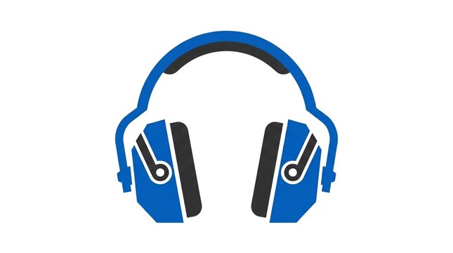 Noise-canceling ear muffs icon for hearing protection in loud industrial or construction environments.