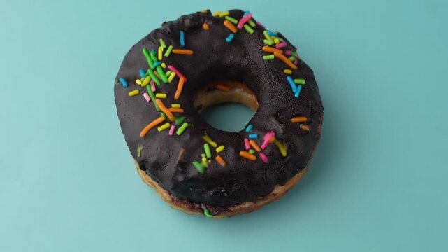 Chocolate Donuts Stacked on White Plate