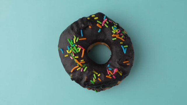 Chocolate Donuts Stacked on White Plate