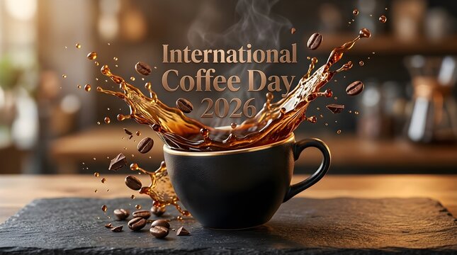 Dynamic Espresso Splash Around Dark Ceramic Cup