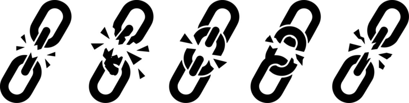 Broken chain link icons