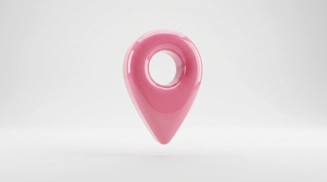 Glossy pink location pin icon