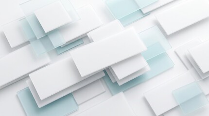 Naklejka premium Abstract background of layered white and frosted glass plates with geometric composition.