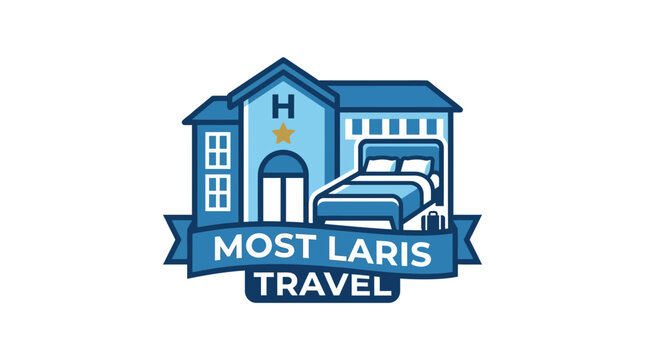 Hotel Accommodation Service Vector Icon Logo