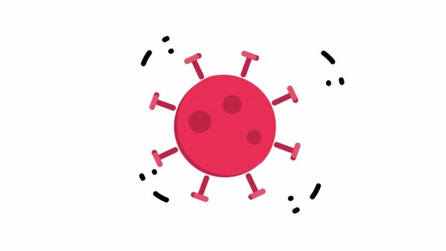Vector illustration of a coronavirus cell in flat design style, isolated on a white background for health concept