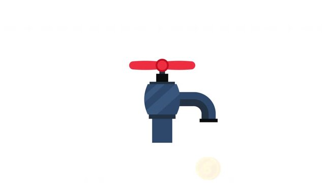 Vector illustration of a water faucet tap symbolizing financial leakage and waste of resources in business