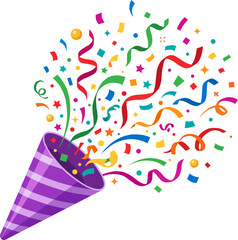 Fototapeta premium Colorful Party Popper With Confetti Design