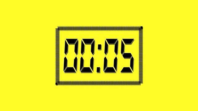 digital one minute countdown from 10 second to 0 on transparent background.  Alpha channel in 4k video