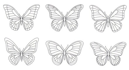 Butterfly designs in black and white. © Glang