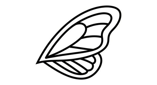 Simple black line art leaf icon.