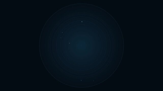 Centered concentric rings with scattered dots on dark background