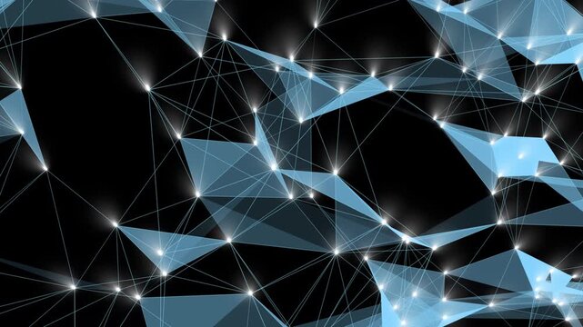 Geometrical Plexus Digital Background animation loop. Futuristic abstract fractal plexus pattern effect for technology network connection. 4k stock video.