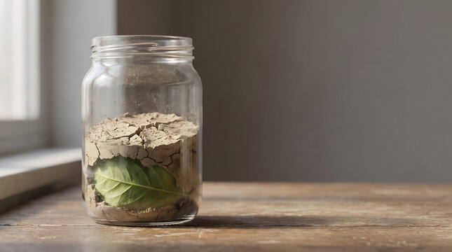 Seedling growing inside disposable container symbolizing the sustainability paradox