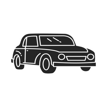 Classic vintage car icon vector illustration isolated on white background for automotive branding and project
