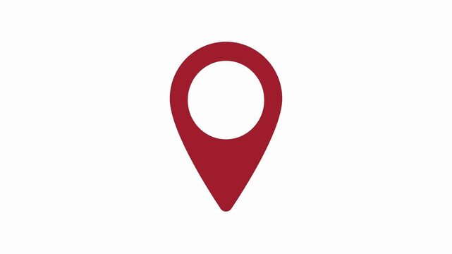 Red map pin icon, perfect for digital designs. Simple, flat graphic suitable for locationbased projects needing a rounded solid shape.