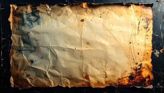 Old photographic paper with worn black edges, fine scratches, grain and subtle faded areas, nostalgic darkroom texture