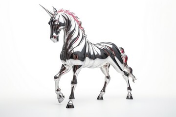 Naklejka premium Unicorn Chrome material animal mammal horse.