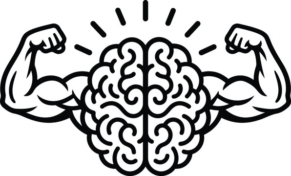 Brain Strength Mental Health Cognitive Power Typography Design
