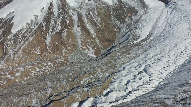 Aerial view of Muztagh Ata Glacier No. 3 in Xinjiang, China